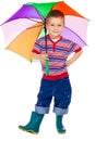 Smiling little boy with umbrella Royalty Free Stock Photo