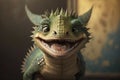 smiling little dragon, showing off its adorable and toothless grin Royalty Free Stock Photo