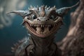 smiling little dragon, showing off its adorable and toothless grin Royalty Free Stock Photo