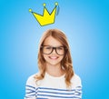 Smiling little girl with black eyeglasses Royalty Free Stock Photo