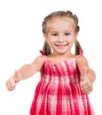 Smiling little girl does thumbs up Royalty Free Stock Photo