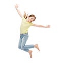 Smiling little girl jumping Royalty Free Stock Photo