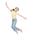 Smiling little girl jumping Royalty Free Stock Photo