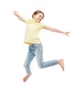 Smiling little girl jumping Royalty Free Stock Photo