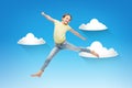Smiling little girl jumping Royalty Free Stock Photo