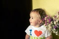 Smiling little girl looks away Royalty Free Stock Photo