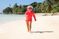 Smiling Little Girl Running On The Beach Royalty Free Stock Photo