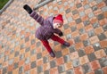 Smiling little girl walking Royalty Free Stock Photo