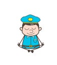 Smiling Mailman Doing Meditation Vector Royalty Free Stock Photo