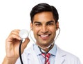 Smiling Male Doctor Holding Stethoscope Royalty Free Stock Photo