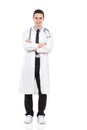 Smiling male doctor posing with arms crossed Royalty Free Stock Photo