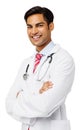 Smiling Male Doctor Standing Arms Crossed Royalty Free Stock Photo