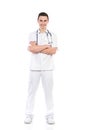Smiling male nurse posing with arms crossed Royalty Free Stock Photo