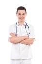 Smiling male nurse posing with arms crossed Royalty Free Stock Photo