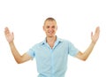 Smiling man bragging Royalty Free Stock Photo