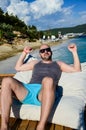 Smiling man enjoying the summer vacation Royalty Free Stock Photo