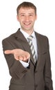 Smiling man giving hand Royalty Free Stock Photo