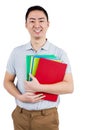 Smiling man holding files Royalty Free Stock Photo