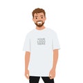 Smiling Man in Oversized TShirt Mockup Royalty Free Stock Photo