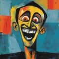 Joyful And Optimistic Pop Art Poster Laughing Man With A Big Mouth
