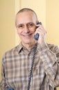 Smiling Man on Phone Royalty Free Stock Photo