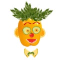 Smiling man portrait made of vegetables