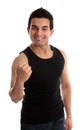 Smiling man success fist Royalty Free Stock Photo