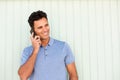 Smiling man talking on mobile phone Royalty Free Stock Photo