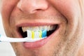 Smiling man with toothbrush Royalty Free Stock Photo