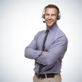 Smiling man wearing a headset Royalty Free Stock Photo