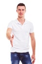 Smiling man in a white polo shirt Royalty Free Stock Photo