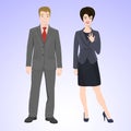 Smiling man and woman in office style wear Royalty Free Stock Photo