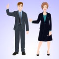 Smiling man and woman in office style wear Royalty Free Stock Photo