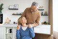 Smiling married couple resting together at home Royalty Free Stock Photo