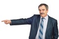 Smiling mature business man pointing Royalty Free Stock Photo