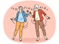 Smiling mature couple dancing