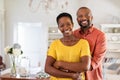 Mature black couple hugging and smiling Royalty Free Stock Photo