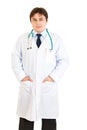 Smiling medical doctor in uniform with stethoscope Royalty Free Stock Photo