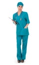 Smiling medical doctor woman with stethoscope