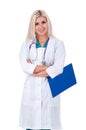 Smiling medical doctor woman with stethoscope