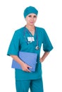 Smiling medical doctor woman with stethoscope