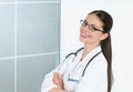 Smiling medical doctor woman with stethoscope Royalty Free Stock Photo