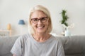 Smiling middle aged mature grey haired woman looking at camera Royalty Free Stock Photo