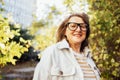 Smiling middle aged woman in casual clothers looking at camera Royalty Free Stock Photo