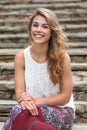 Smiling Model During an Outdoor Photoshoot