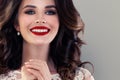 Smiling Model Woman with Cute Healthy Smile. Pretty Face Closeup Royalty Free Stock Photo