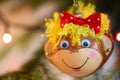 Smiling monkey christmas decoration