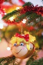 Smiling monkey christmas decoration