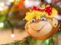 Smiling monkey christmas decoration