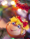 Smiling monkey christmas decoration